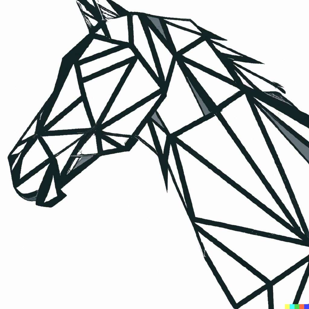 a horse, geometric